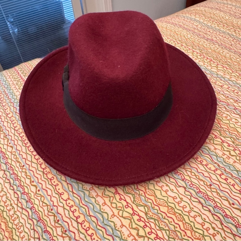 Hadley Wren Hilary Wool Panama Hat Target Maroon/Wine